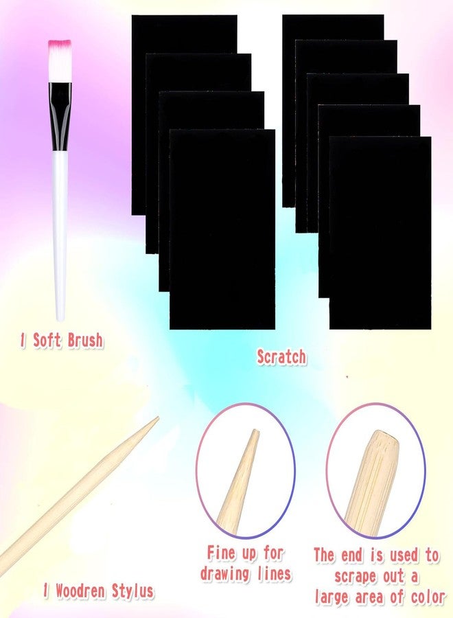 Firstly 1 Scratch Notebook+ 1 Stylus+1 Brush+ 1 Spirograph Ruler+ 1pc 10 in 1 Unicorn Ballpoint Pen| Party Bag Fillers for Kids, Prize Box Party Favours Small Toy for Game Prizes - Image 2